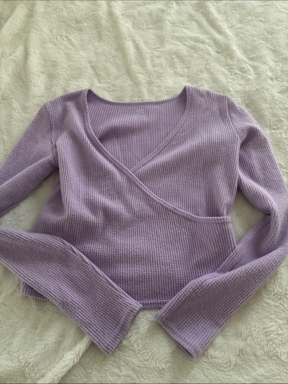 Lilac aerie Wrap-Style Knit long sleeve top
